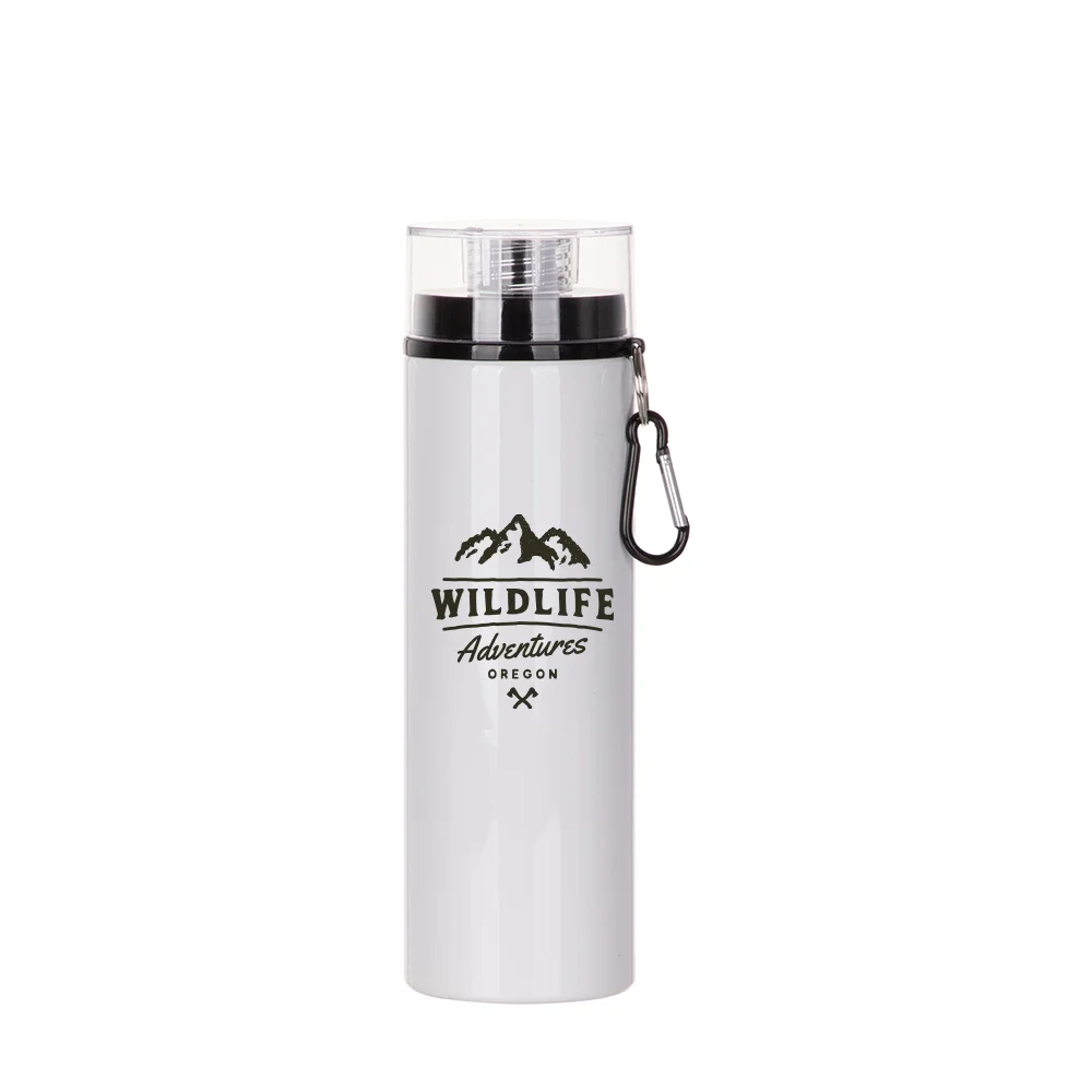 28OZ 850ml Aluminum Bottle with Black Lid(White) thumbnail 3