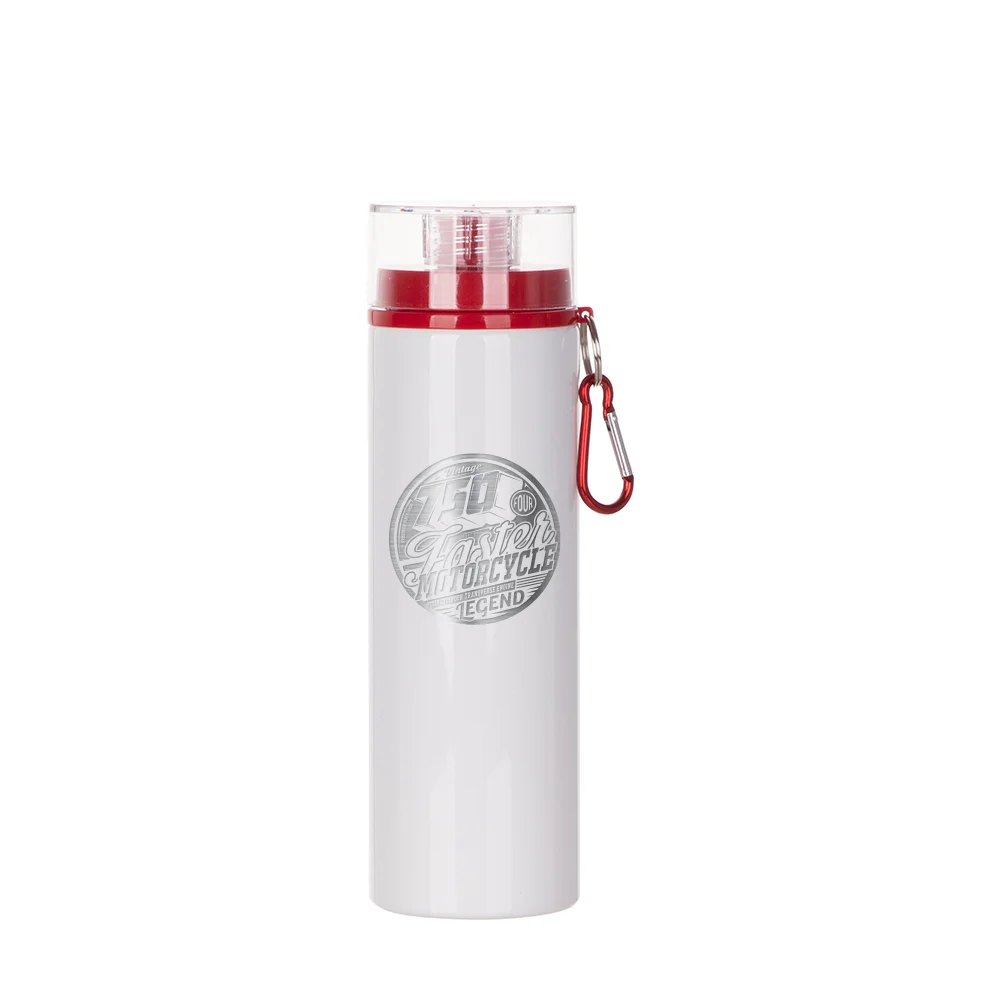 28OZ 850ml Aluminum Bottle with Red Lid(White) thumbnail 3