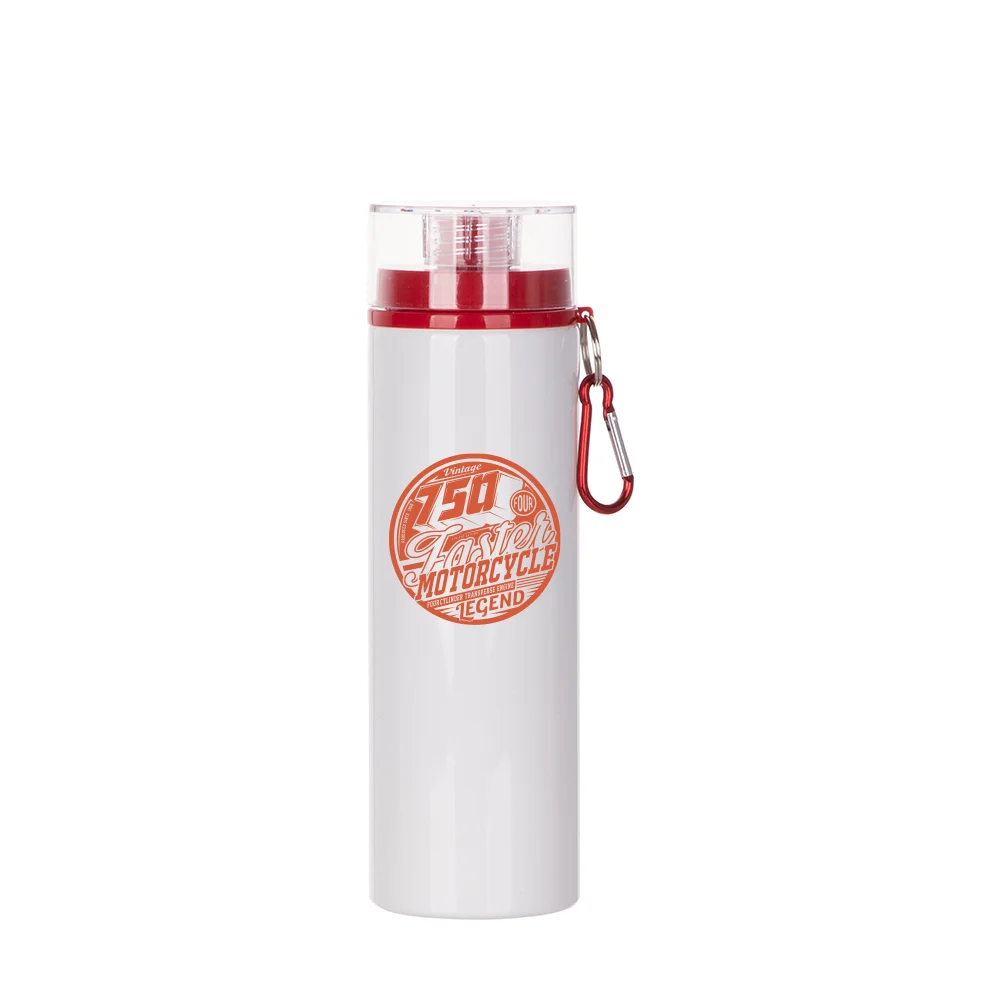 28OZ 850ml Aluminum Bottle with Red Lid(White) thumbnail 4