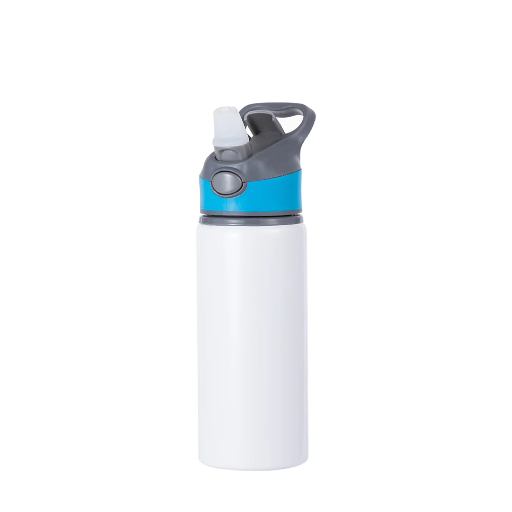 20OZ 650ml Aluminum Water Bottle with Blue Cap(White) thumbnail 5
