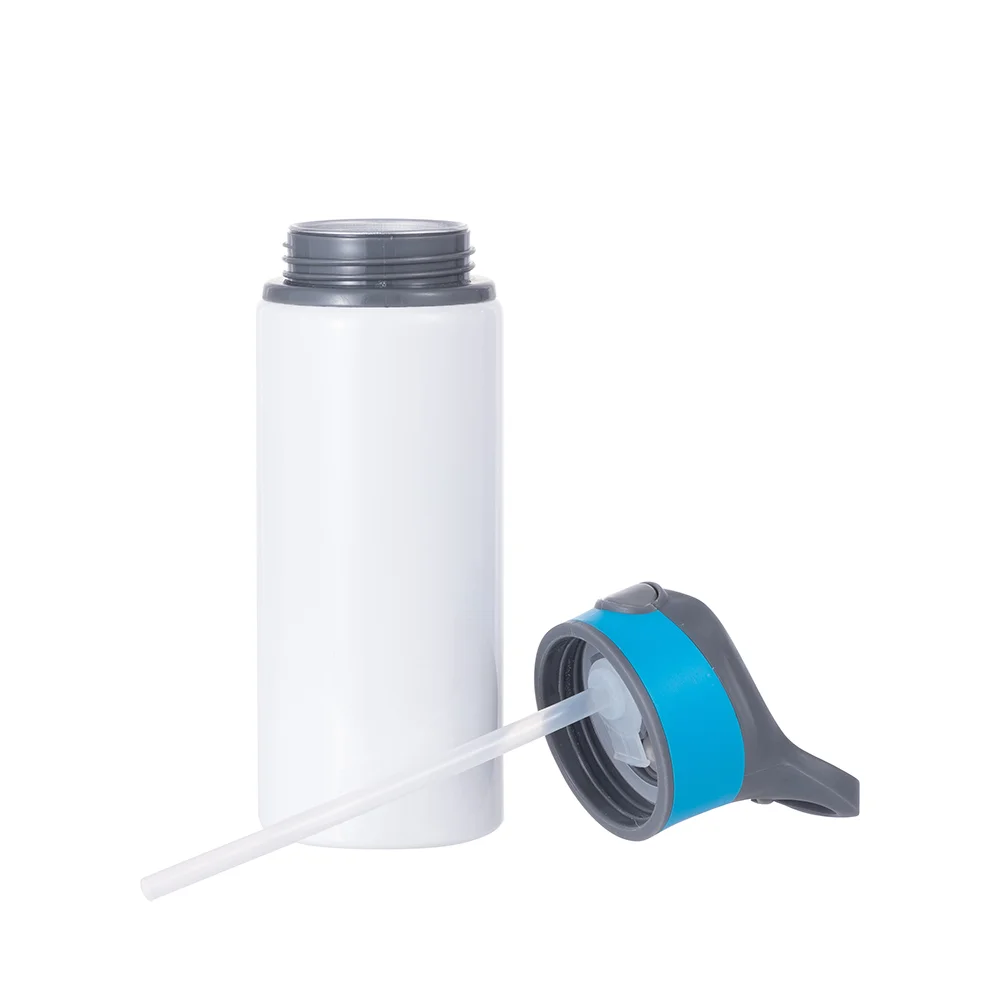 20OZ 650ml Aluminum Water Bottle with Blue Cap(White) thumbnail 6