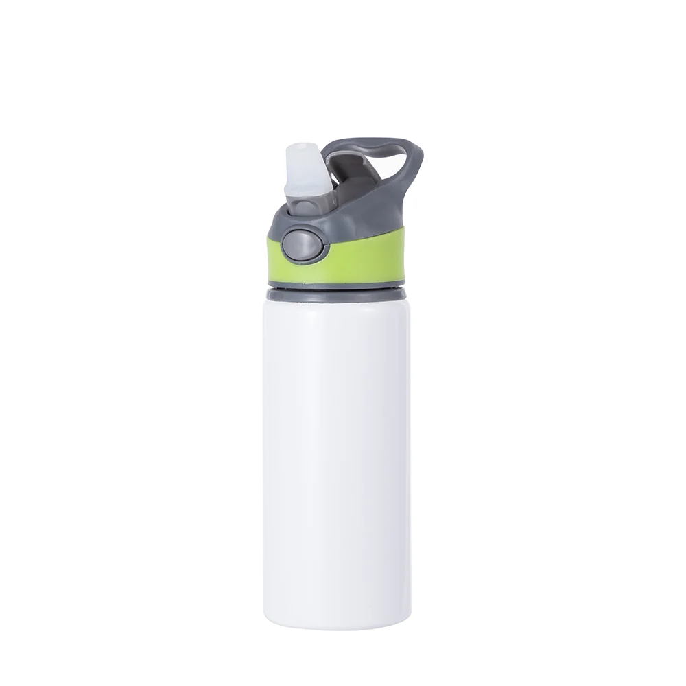 20OZ 650ml Aluminum Water Bottle with Green Cap(White) thumbnail 5