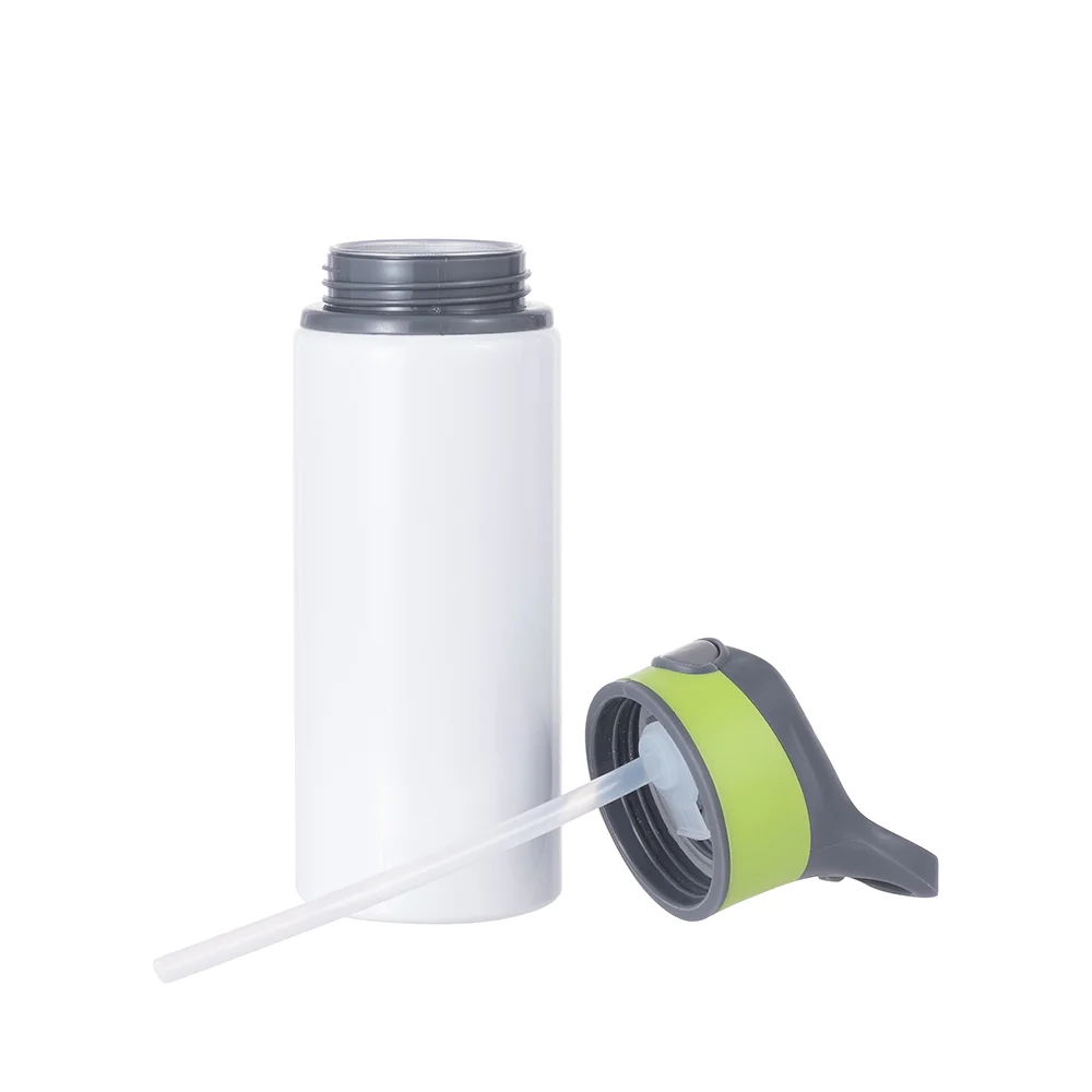 20OZ 650ml Aluminum Water Bottle with Green Cap(White) thumbnail 7