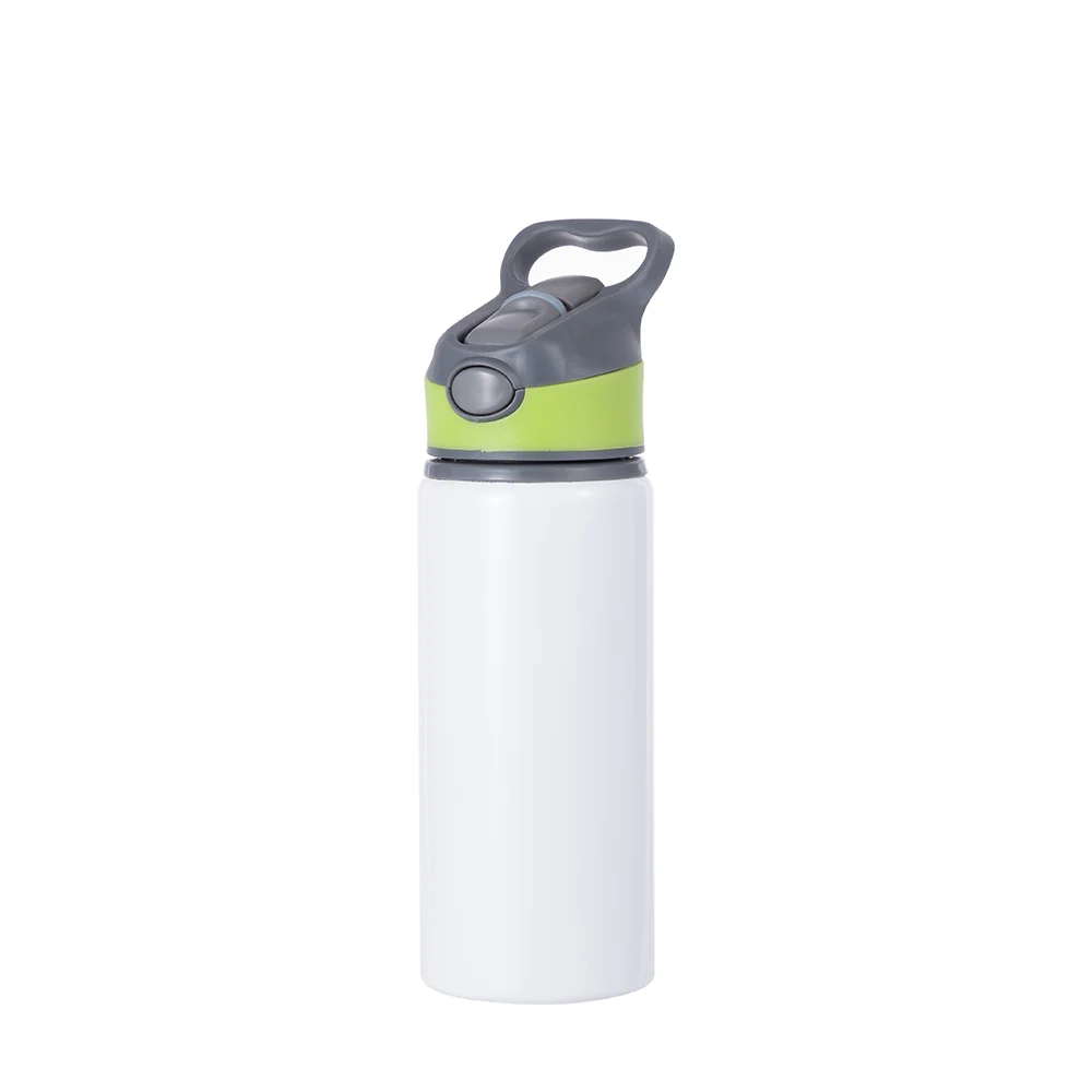 20OZ 650ml Aluminum Water Bottle with Green Cap(White) thumbnail 1