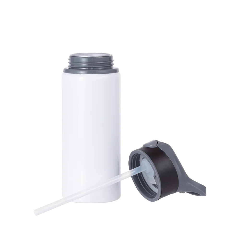 20OZ 650ml Aluminum Water Bottle with Black Cap(White) thumbnail 7