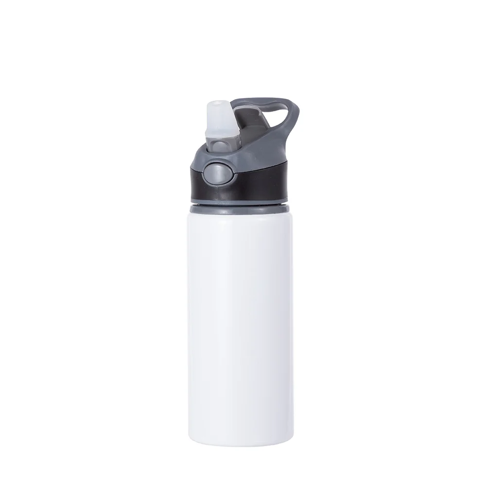 20OZ 650ml Aluminum Water Bottle with Black Cap(White) thumbnail 8