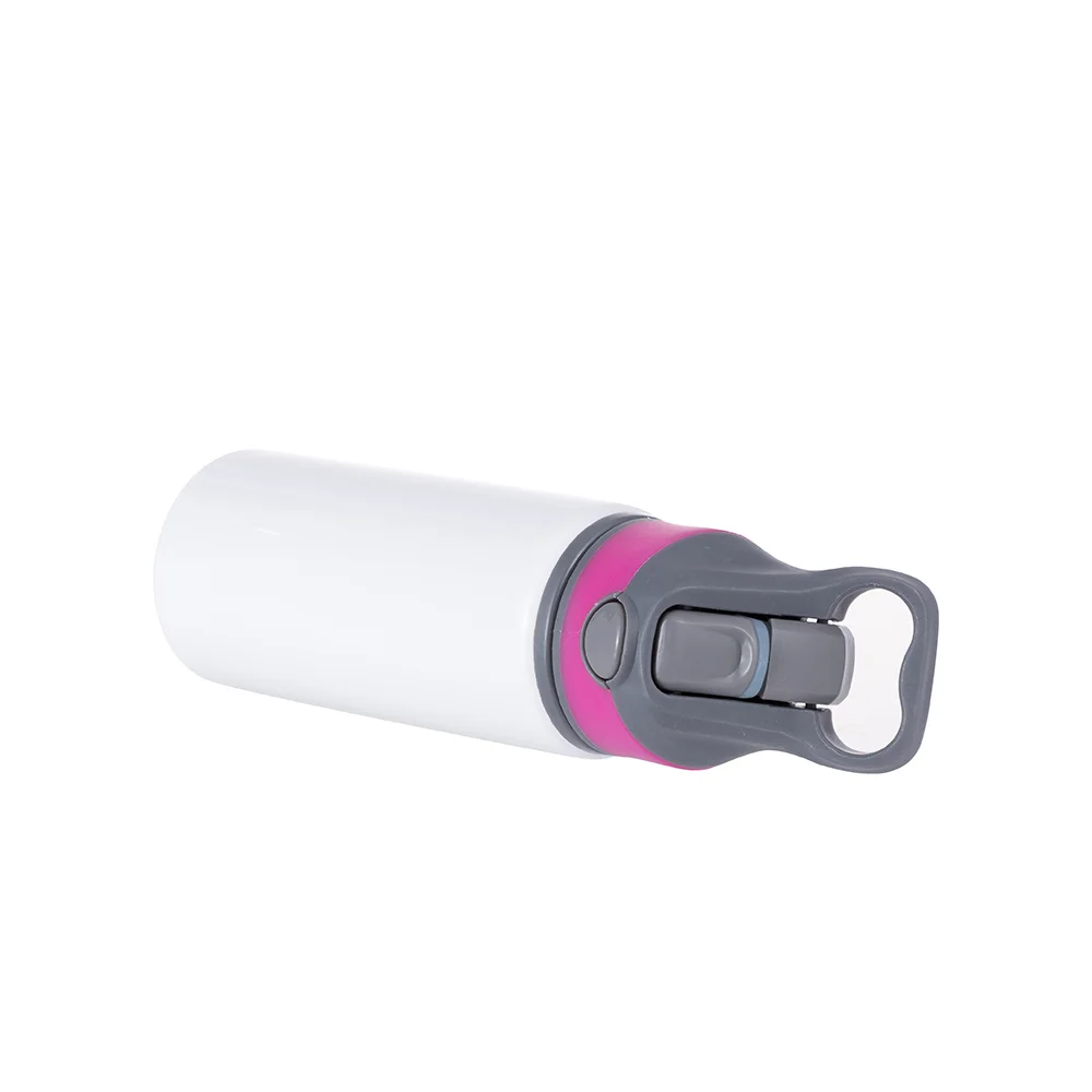 20OZ 650ml Aluminum Water Bottle with Rose Red Cap(White) thumbnail 6