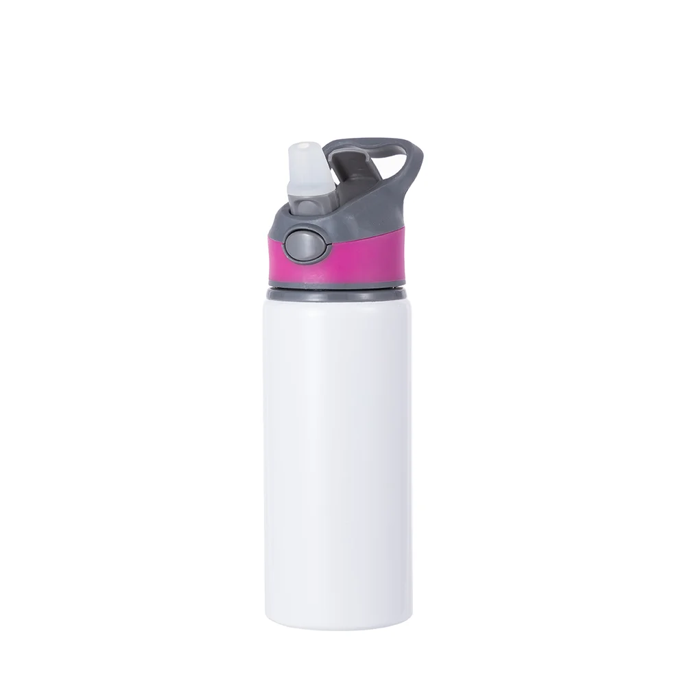 20OZ 650ml Aluminum Water Bottle with Rose Red Cap(White) thumbnail 8