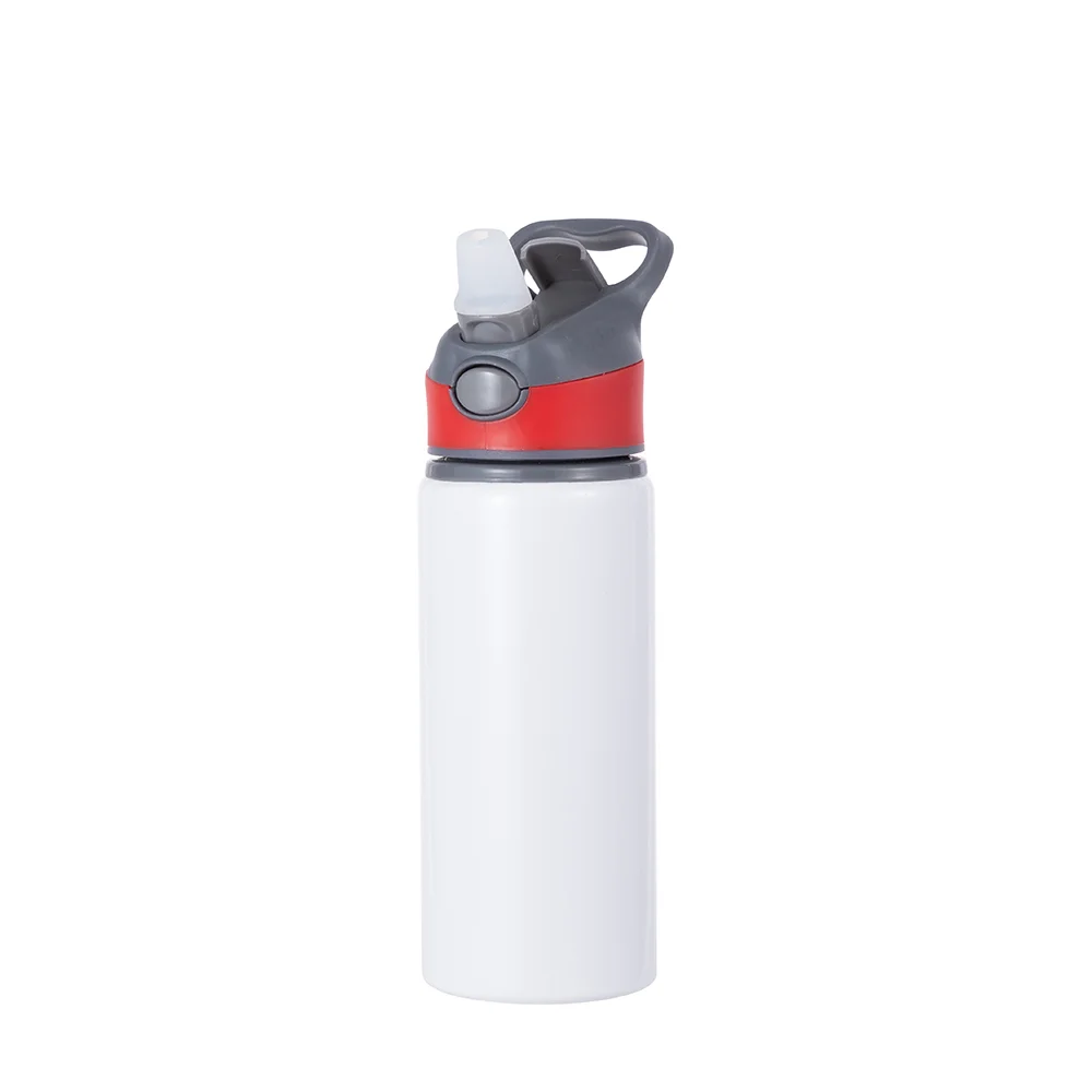 20OZ 650ml Aluminum Water Bottle with Red Cap(White) thumbnail 5