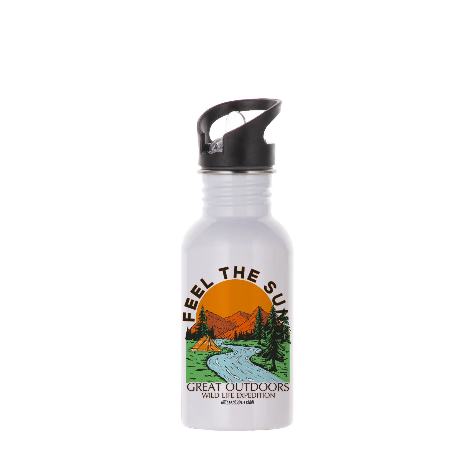 500ml Sublimation Aluminum Bottle with Straw Top thumbnail 2