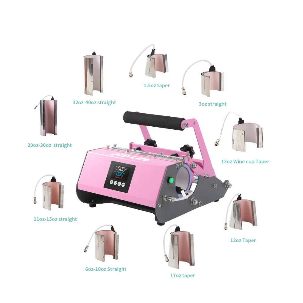 Powerful Integrated Mug Press 9-in-1 (Pink)