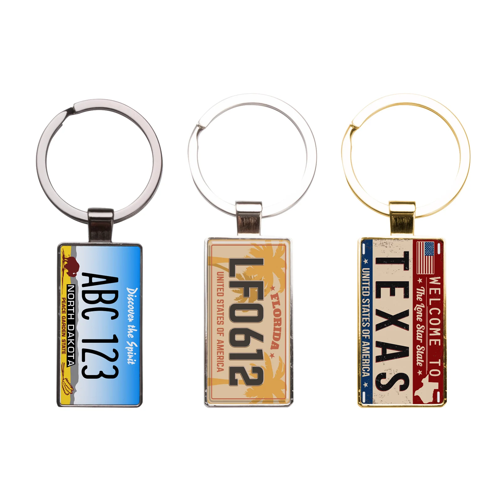 Sublimation License Plate Keychain Double Side Printable 2.2x5.1cm thumbnail 2