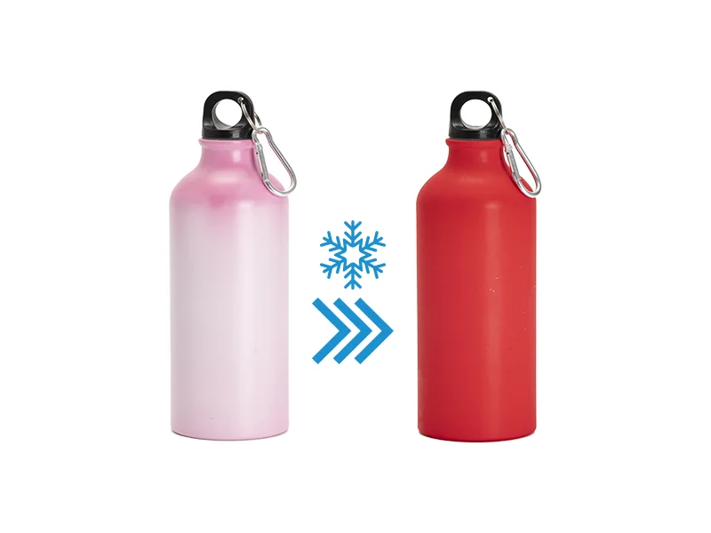 20oz 600ml Sublimation Cold Color Change Aluminium Water Bottle - Pink to Red thumbnail 5