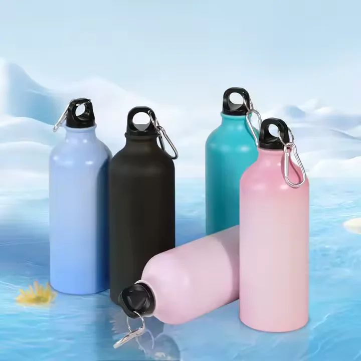 20oz 600ml Sublimation Cold Color Change Aluminium Bottle - Light Blue to Dark Blue thumbnail 4