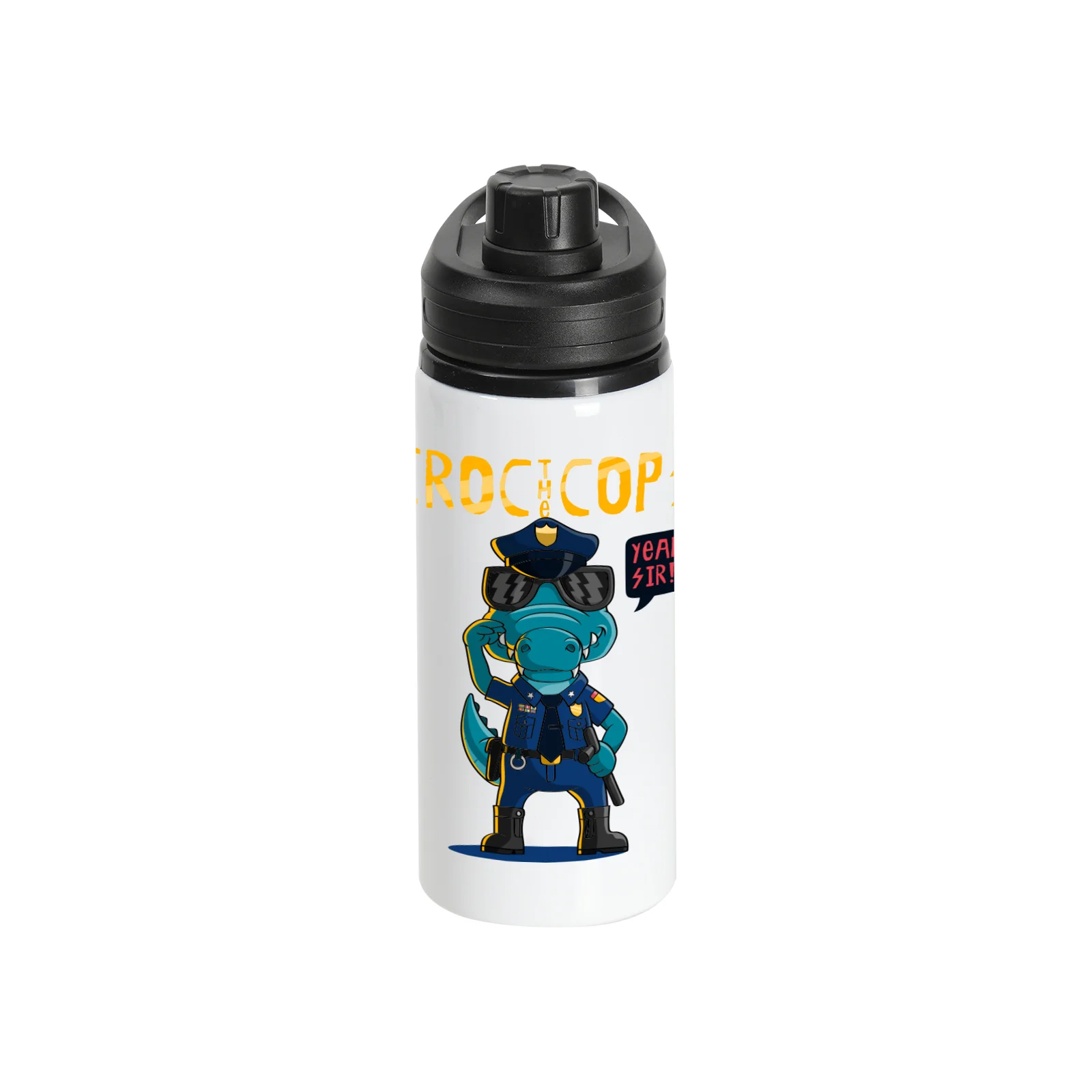 20oz 600ml Sublimation White Aluminium Bottle with Black Straw Lid thumbnail 2