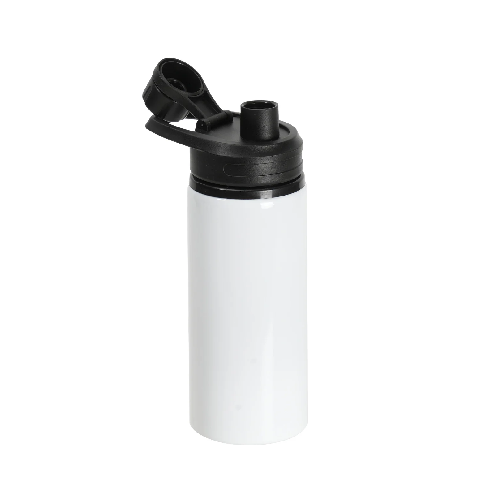20oz 600ml Sublimation White Aluminium Bottle with Black Straw Lid thumbnail 3