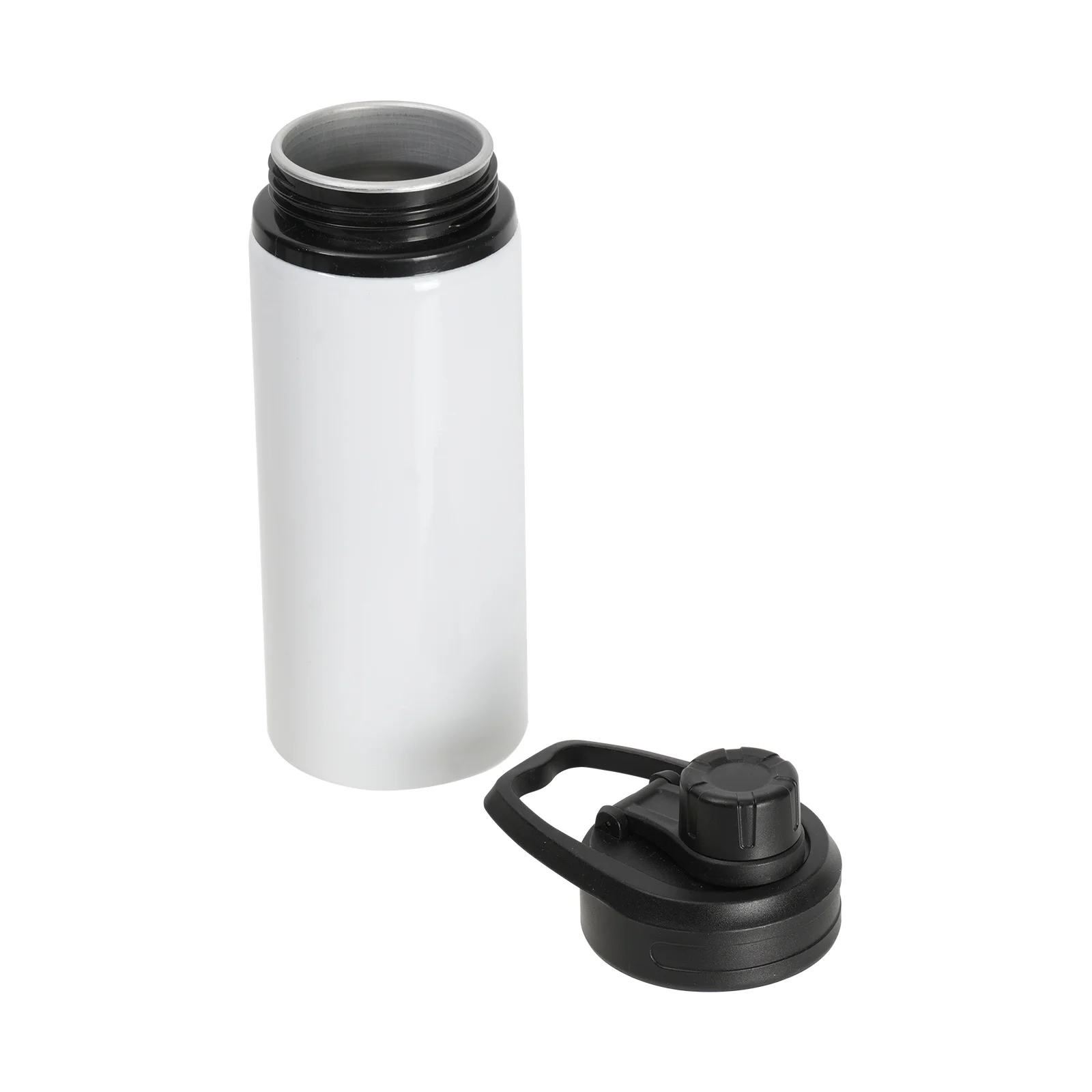 20oz 600ml Sublimation White Aluminium Bottle with Black Straw Lid thumbnail 7