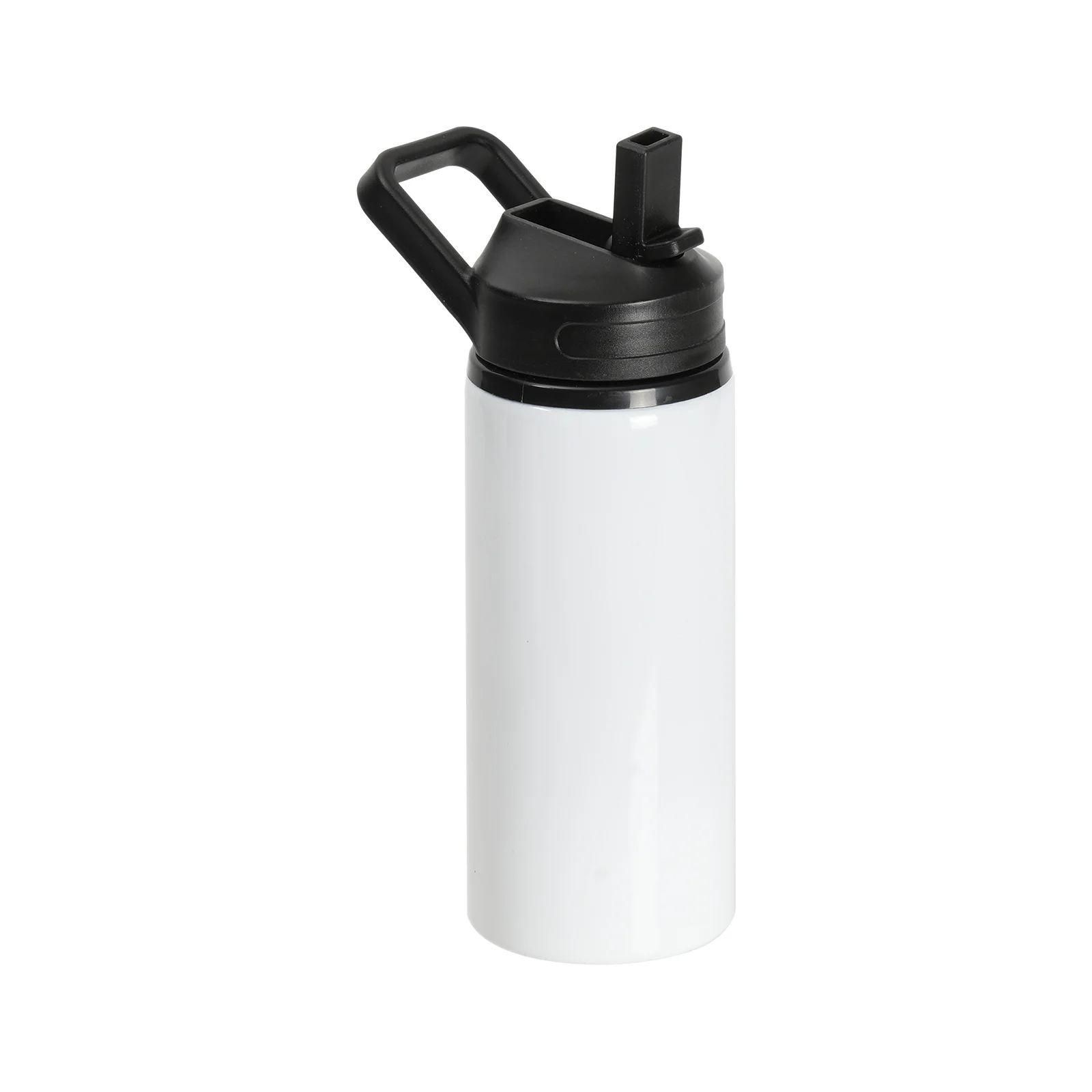 20oz 600ml Sublimation White Aluminium Bottle with Black Straw Lid thumbnail 5
