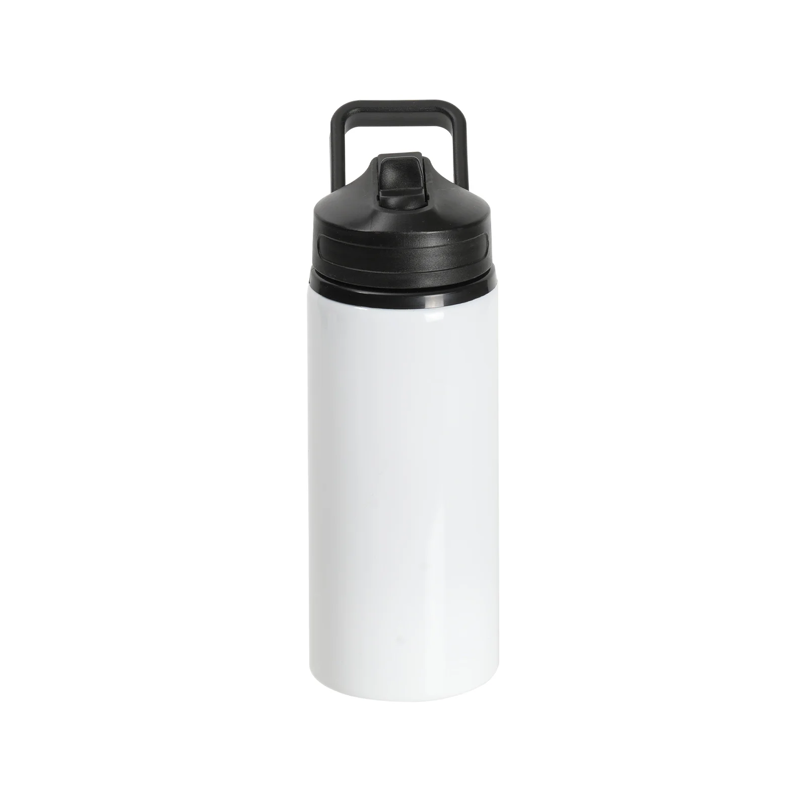 20oz 600ml Sublimation White Aluminium Bottle with Black Straw Lid thumbnail 1
