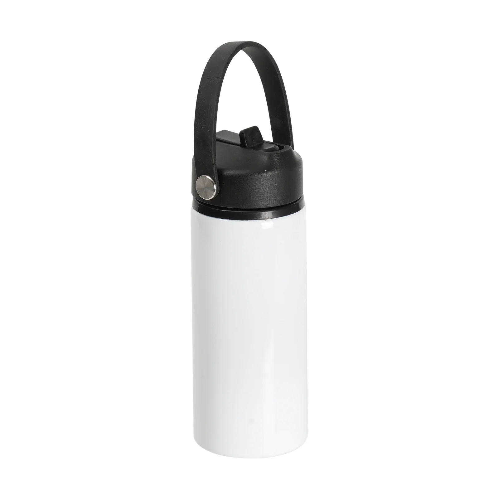 20oz 600ml Sublimation White Aluminium Bottle with Black Straw Lid thumbnail 4