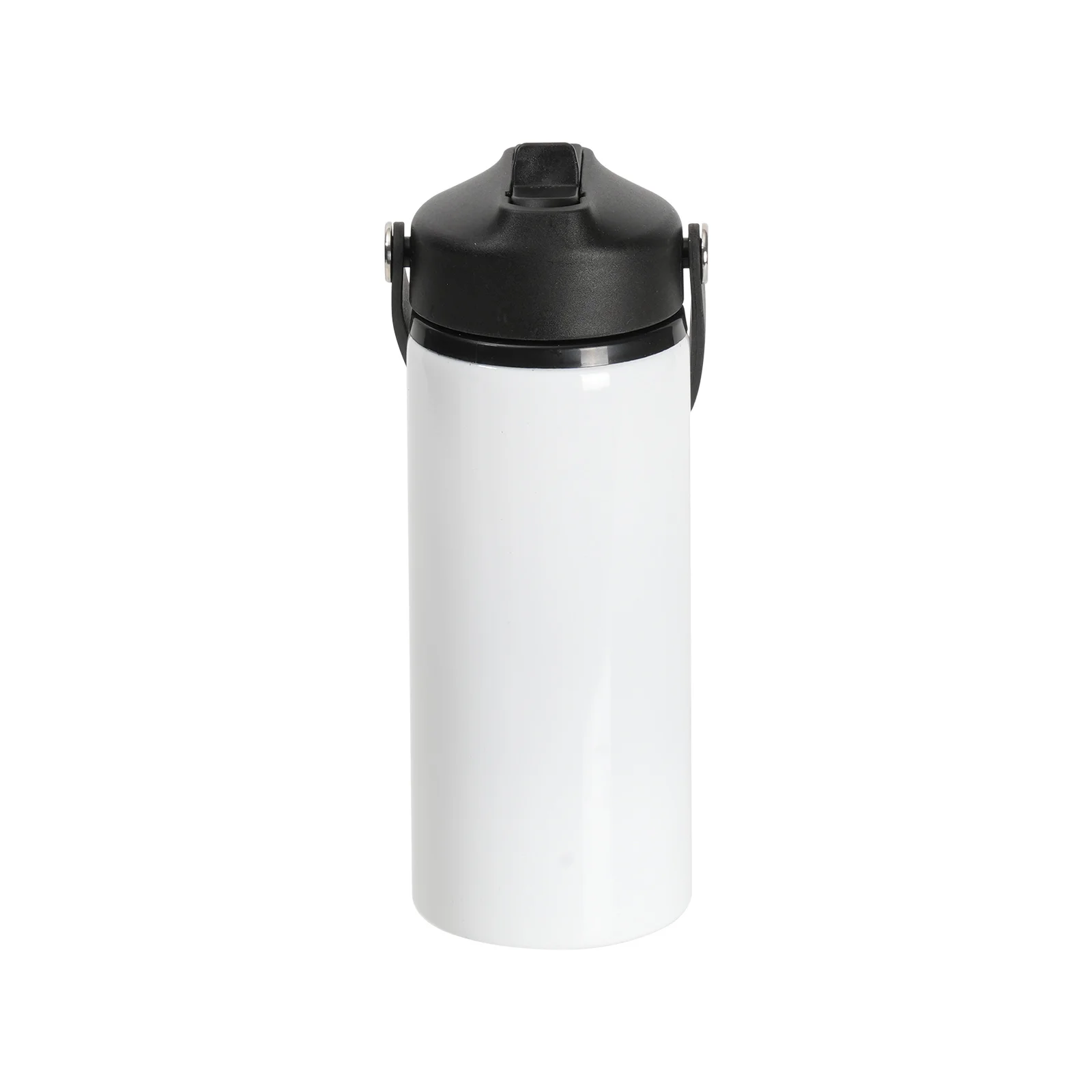 20oz 600ml Sublimation White Aluminium Bottle with Black Straw Lid thumbnail 1