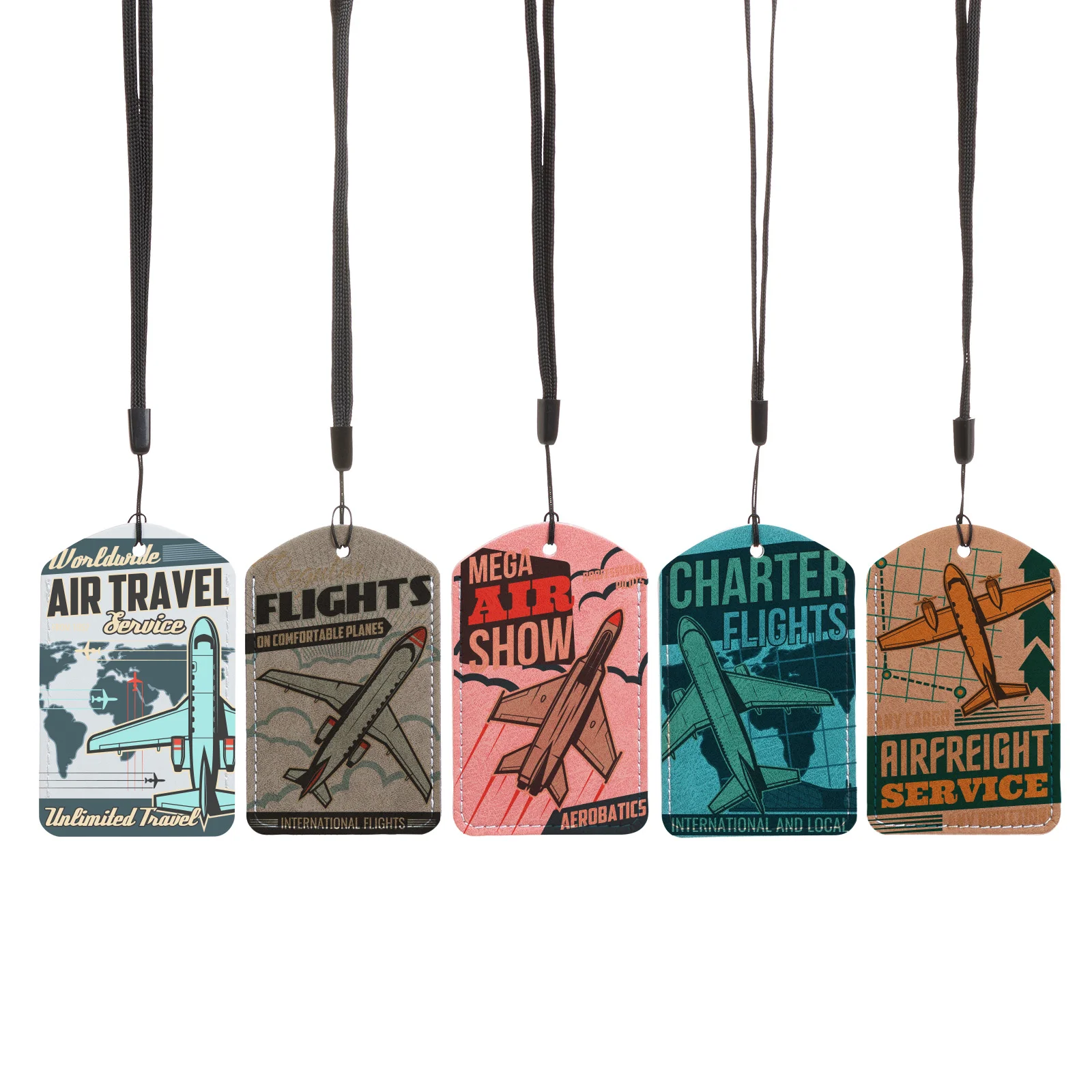 Double Sided Sublimatable PU Luggage Tag with String and Pocket thumbnail 2