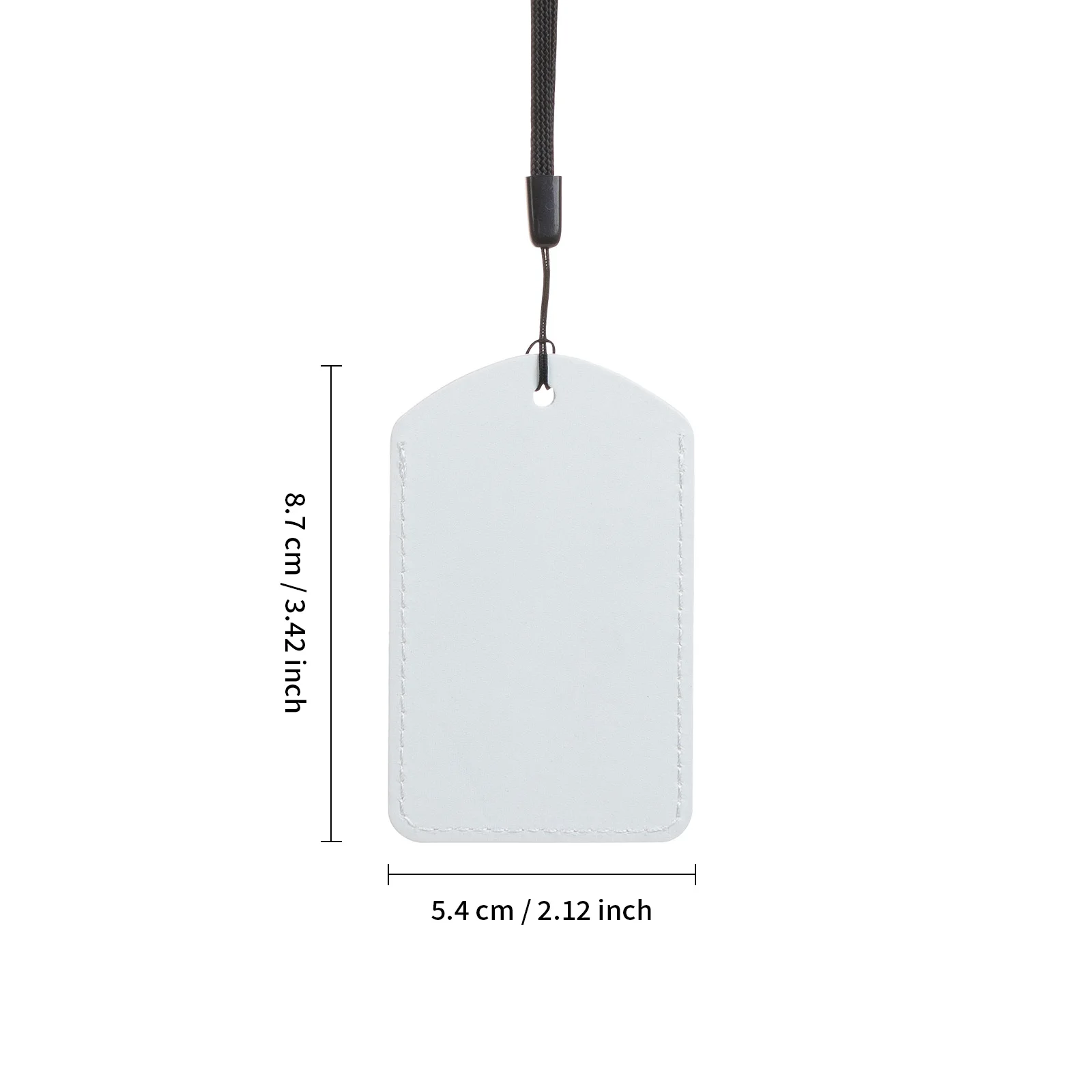 Double Sided Sublimatable PU Luggage Tag with String and Pocket thumbnail 3