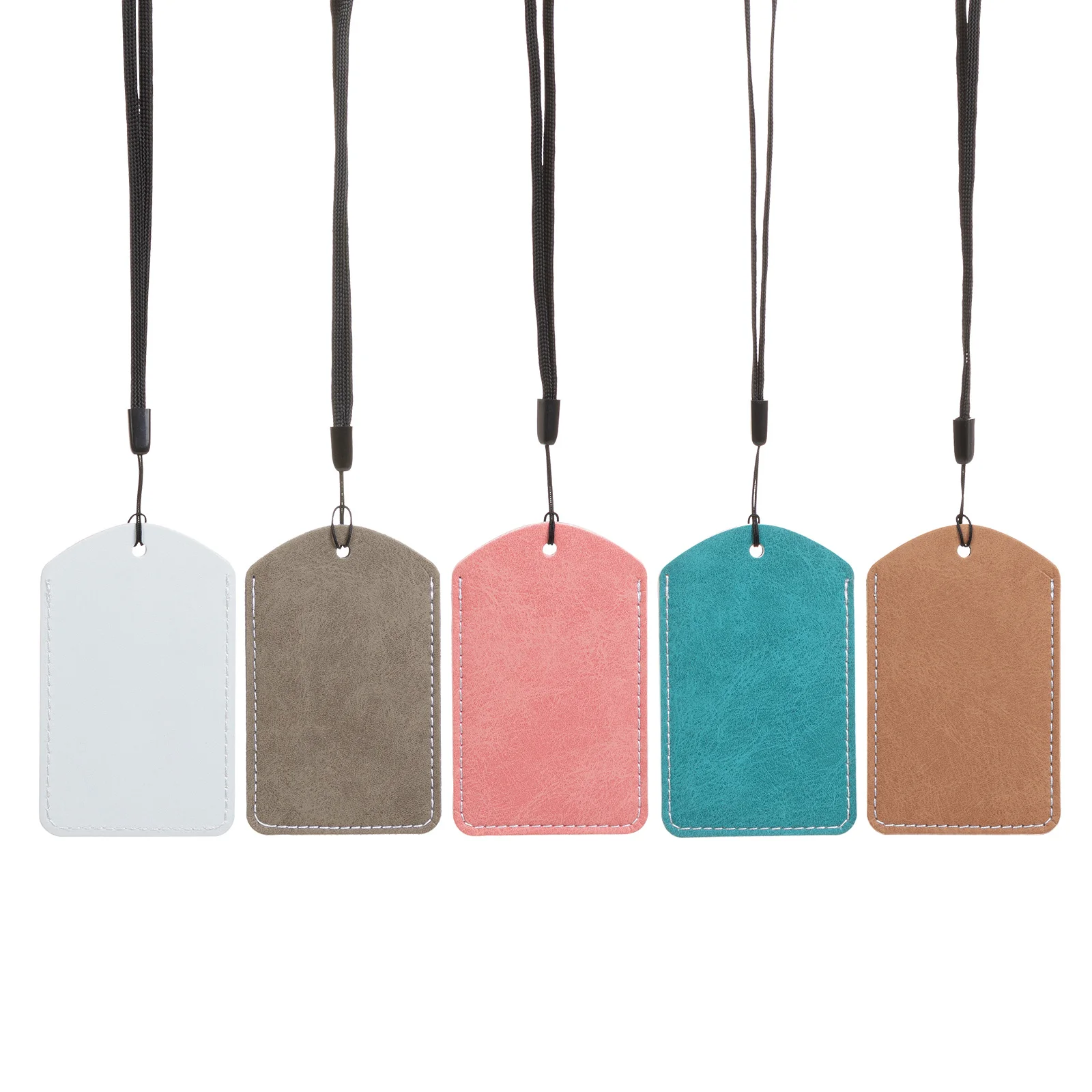 Double Sided Sublimatable PU Luggage Tag with String and Pocket thumbnail 1