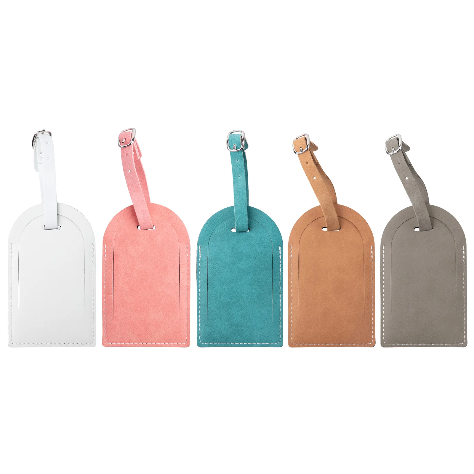 Double Sided Sublimatable PU Luggage Tag with Belt and Pocket thumbnail 3