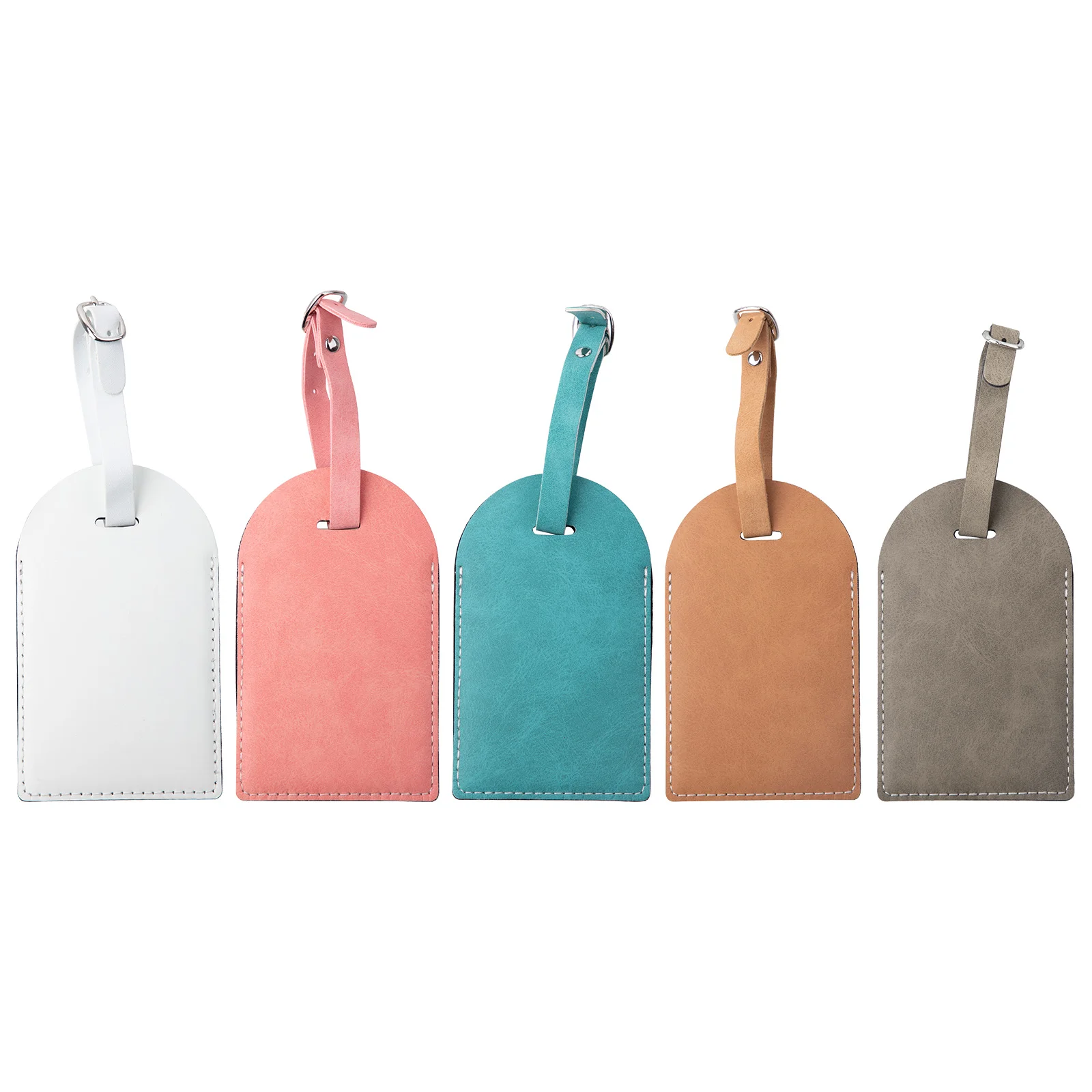 Double Sided Sublimatable PU Luggage Tag with Belt and Pocket thumbnail 1