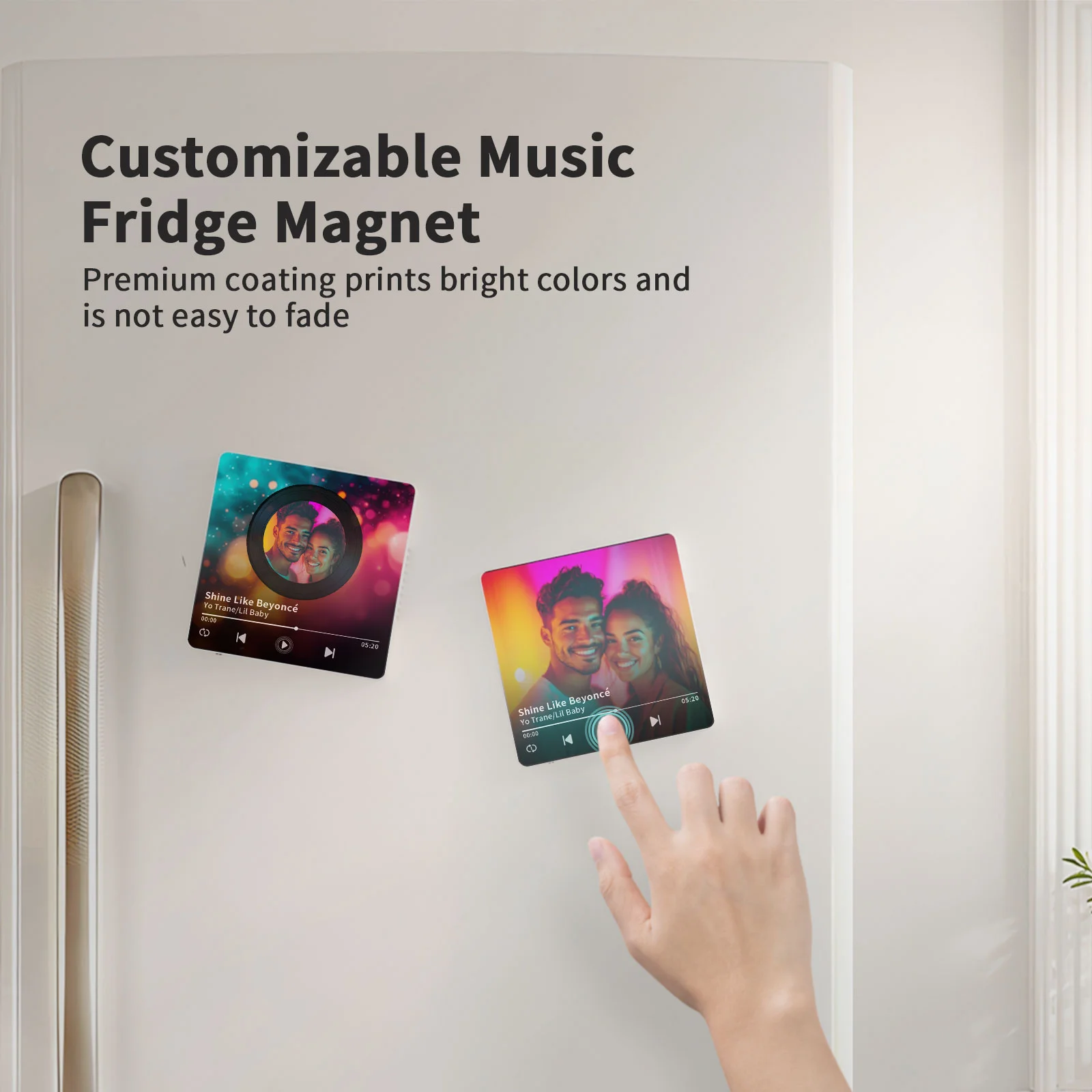 Sublimation Music Fridge Magnet (10*10*1cm,White) thumbnail 6