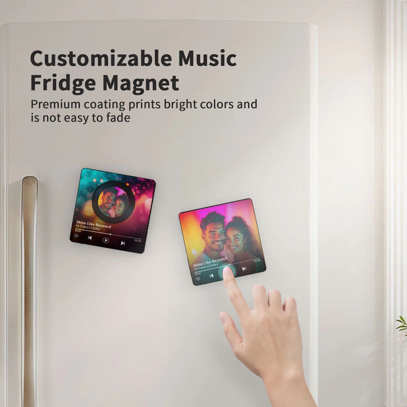 Sublimation Music Fridge Magnet (10*10*1cm,Black) thumbnail 8