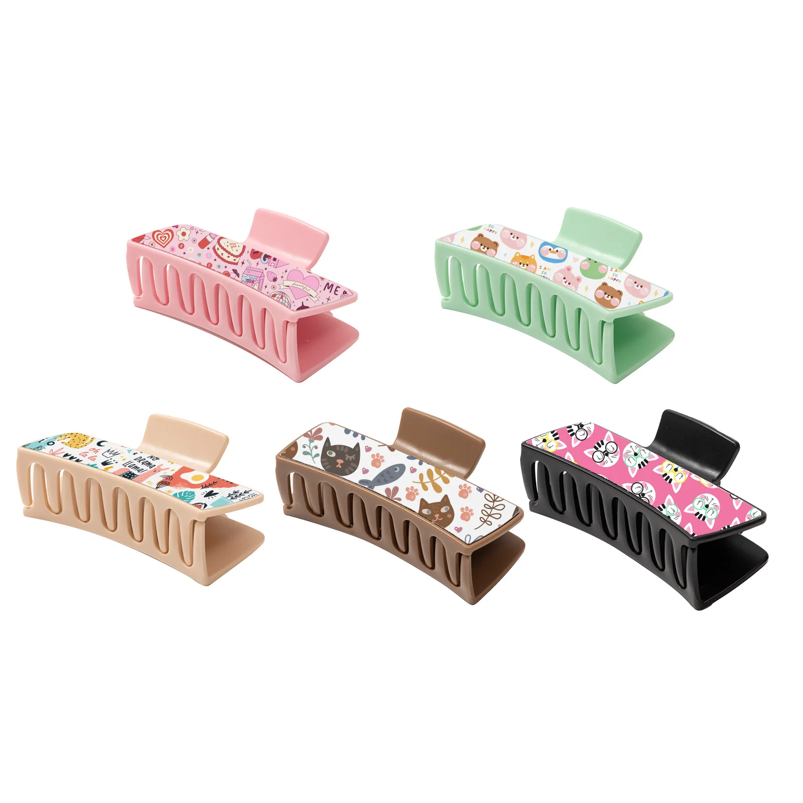 Sublimation Hair Clips Blank Ponytail Holders Hair Claw Clips (Dark Brown,5.4*10.5*4.2cm) thumbnail 6
