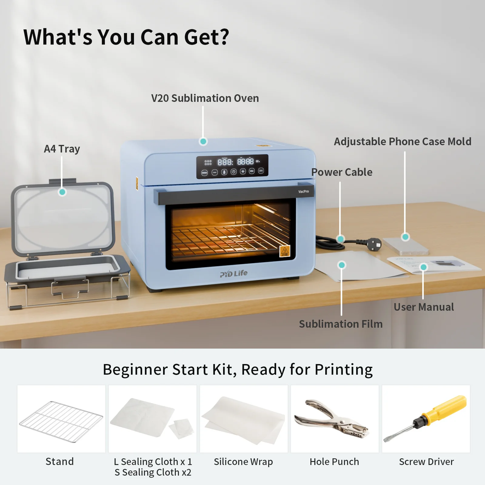 Sublimation Oven with Built-in Vacuum Pump System (20L) thumbnail 8