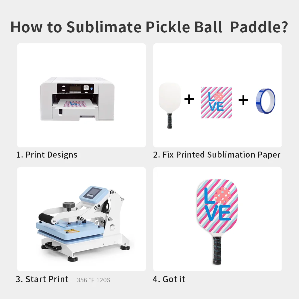 Elite Sublimation Plywood Pickleball Paddle White and Wood (190*395*10mm) thumbnail 7