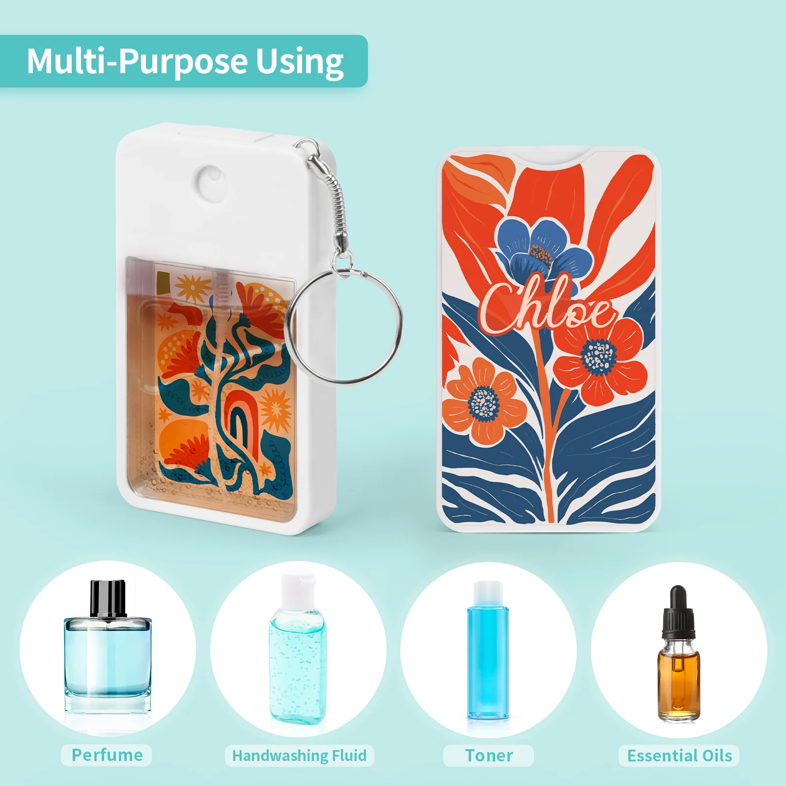 30ml Plastic Perfume Dispenser with Sublimation Aluminum Plate Double Sides Printable (White, 10*5.8*1.5cm) thumbnail 3