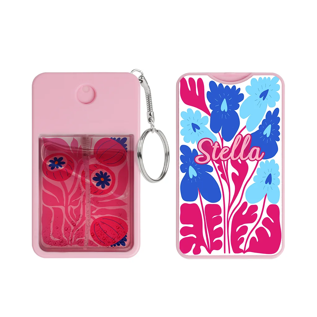30ml Plastic Perfume Dispenser with Sublimation Aluminum Plate Double Sides Printable (Pink, 10*5.8*1.5cm)