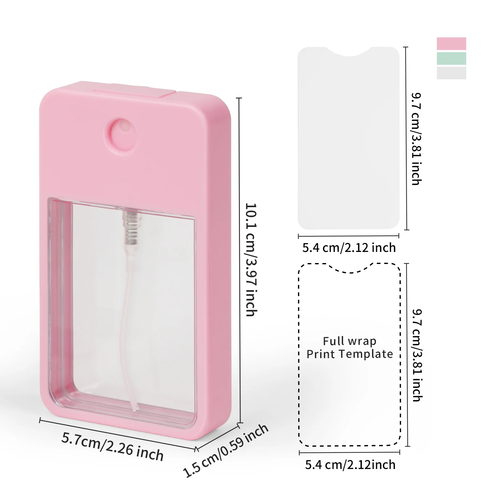 30ml Plastic Perfume Dispenser with Sublimation Aluminum Plate Double Sides Printable (Pink, 10*5.8*1.5cm) thumbnail 9