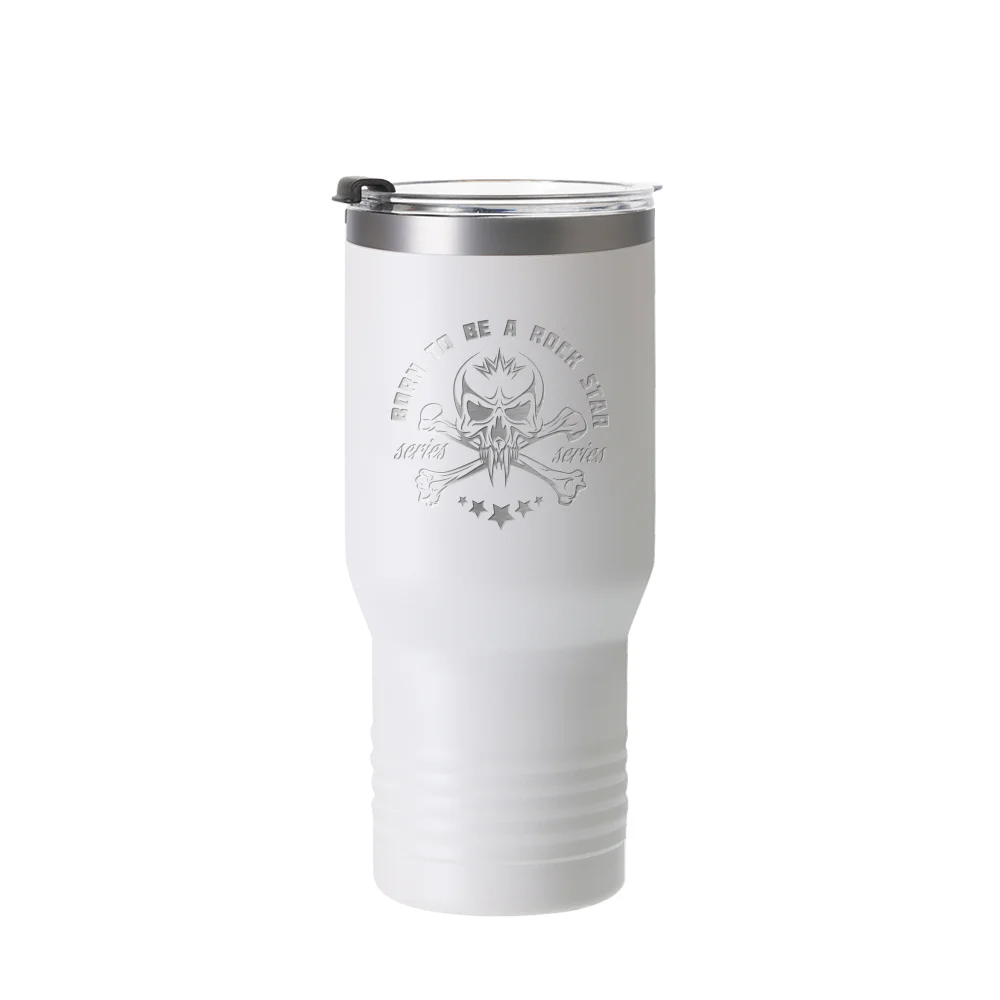 22oz/650ml Stainless Steel Tumbler w/ Ringneck Grip (Sublimation, Matt White) thumbnail 3