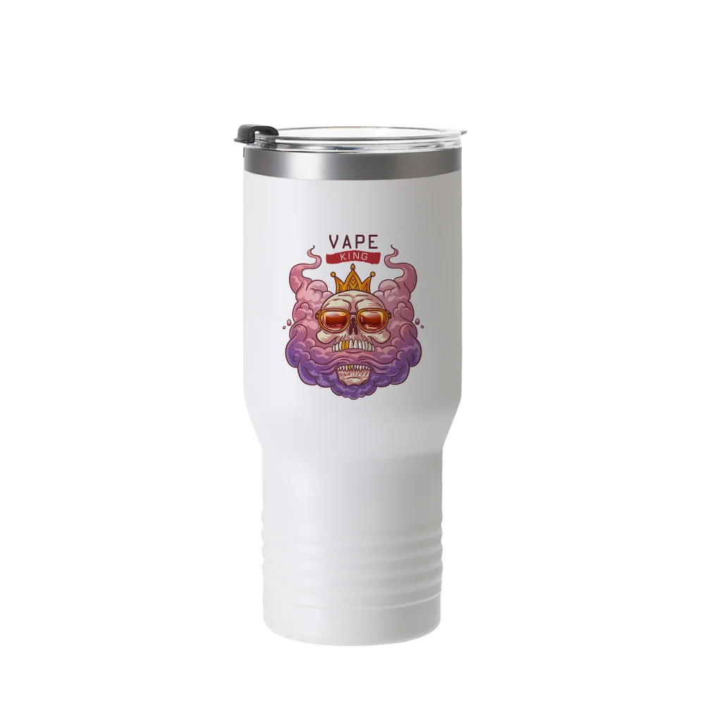 22oz/650ml Stainless Steel Tumbler w/ Ringneck Grip (Sublimation, Matt White) thumbnail 4