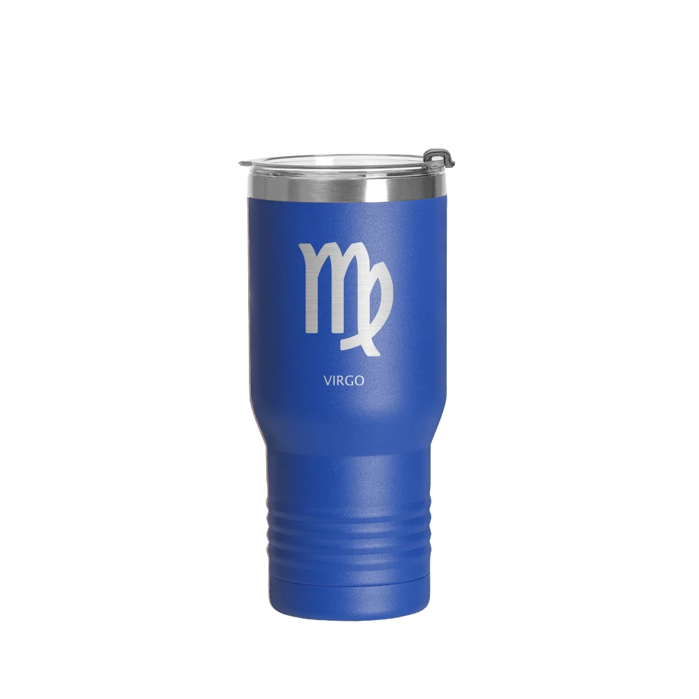 22oz/650ml Stainless Steel Tumbler w/ Ringneck Grip (Powder Coated, Dark Blue) thumbnail 2
