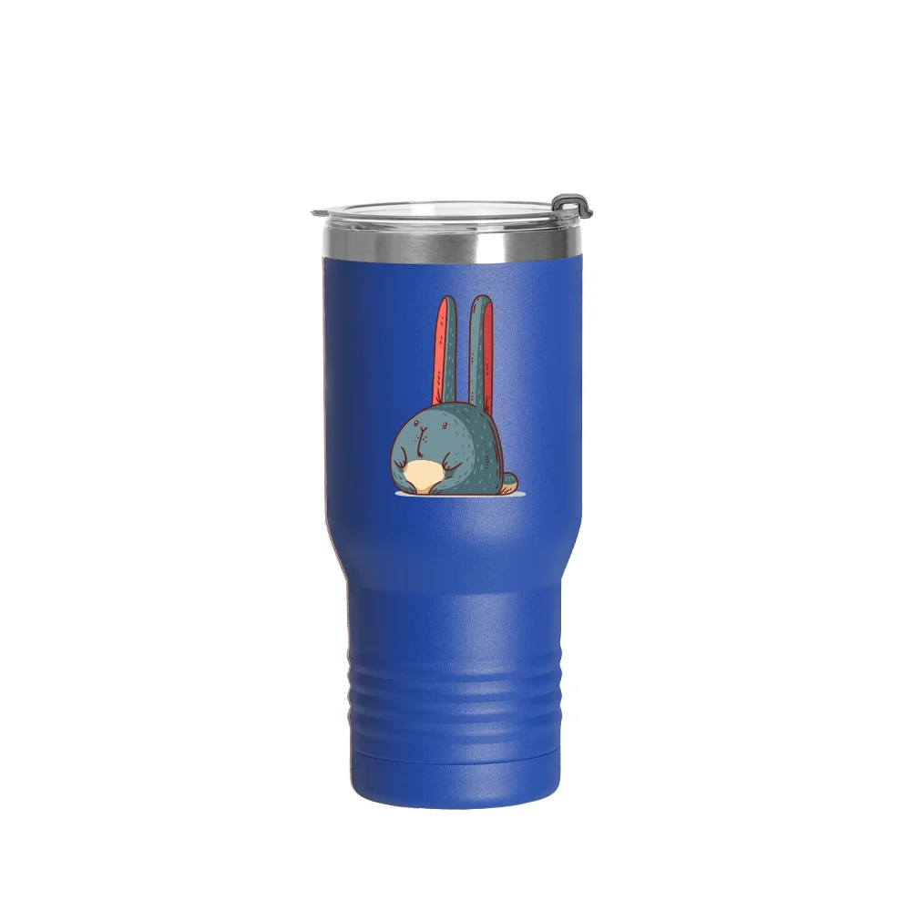 22oz/650ml Stainless Steel Tumbler w/ Ringneck Grip (Powder Coated, Dark Blue) thumbnail 3