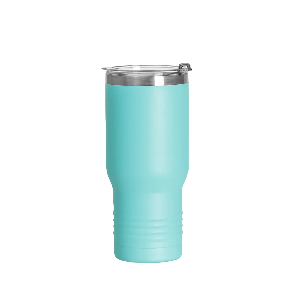 22oz/650ml Stainless Steel Tumbler w/ Ringneck Grip (Powder Coated, Mint Green) thumbnail 1