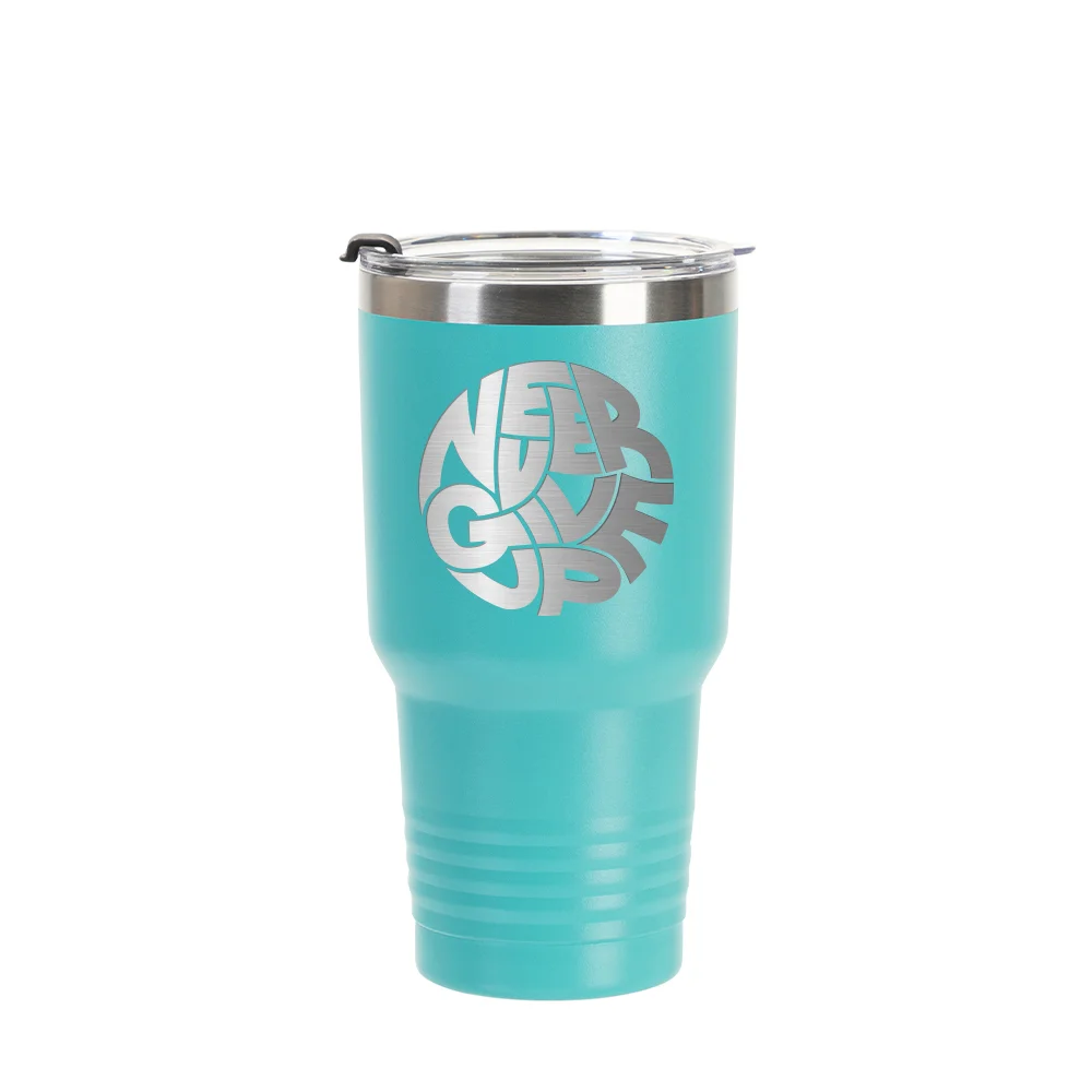 30oz/900ml Stainless Steel Tumbler w/ Ringneck Grip (Powder Coated, Mint Green)