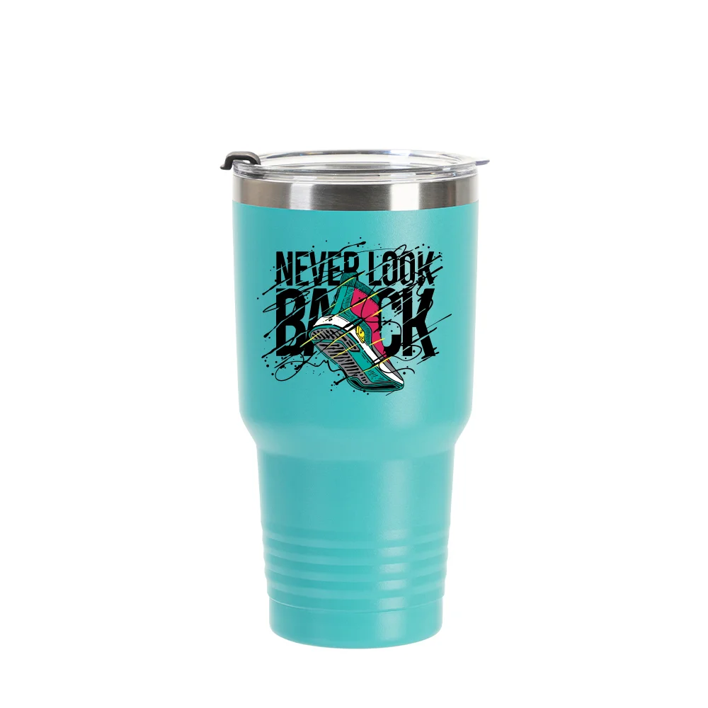 30oz/900ml Stainless Steel Tumbler w/ Ringneck Grip (Powder Coated, Mint Green) thumbnail 3