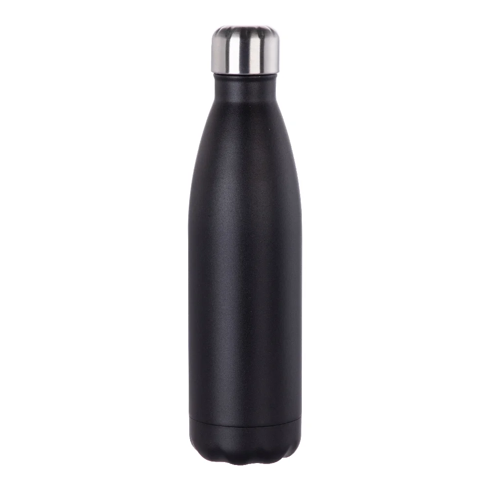 17OZ 500ml Stainless Steel Cola Shaped Bottle (Powder Coated, Black) thumbnail 1