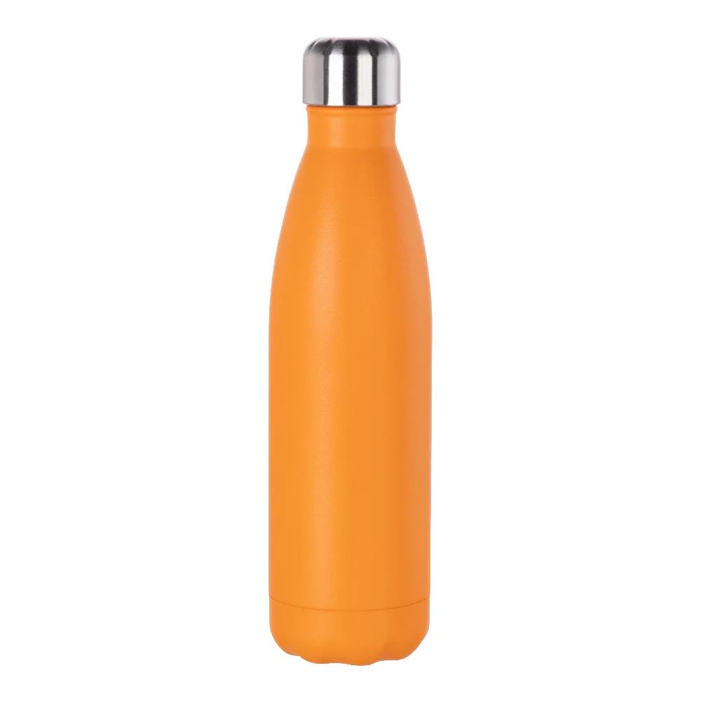 17OZ 500ml Stainless Steel Cola Shaped Bottle (Powder Coated, Orange) thumbnail 1