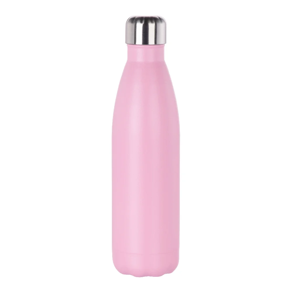 17OZ 500ml Stainless Steel Cola Shaped Bottle (Powder Coated, Pink) thumbnail 1