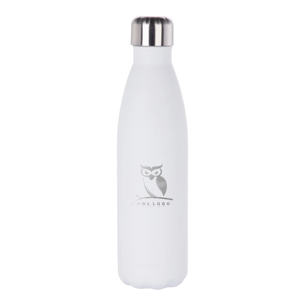 17OZ 500ml Stainless Steel Cola Shaped Bottle (Powder Coated, White)