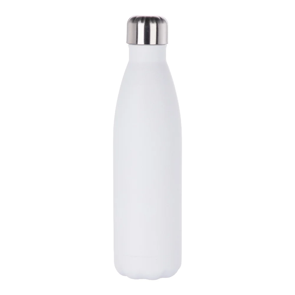 17OZ 500ml Stainless Steel Cola Shaped Bottle (Powder Coated, White)